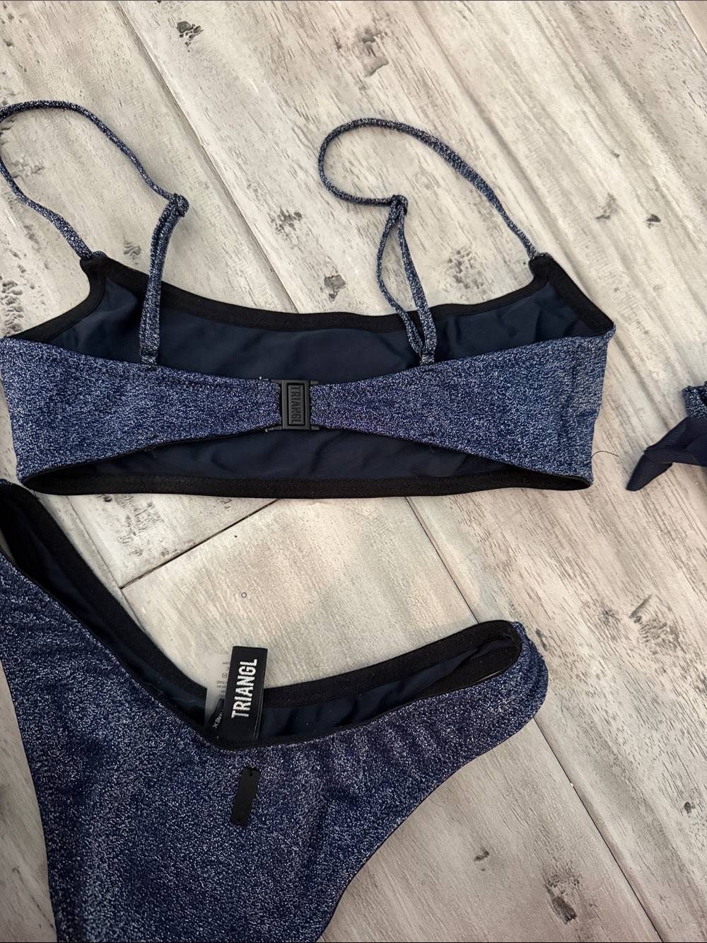 triangl swimwear mica Sparkle Navy Two-Piece Bikini Set - Picture 4 of 4